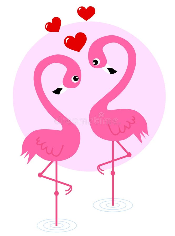 Zwei Flamingovögel in der Liebe