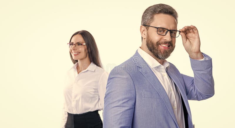 Zwei Geschäftsleute im formellen Verfahren. ehrgeizige Geschäftsleute unterstützen. Geschäftsführer lizenzfreie stockfotografie