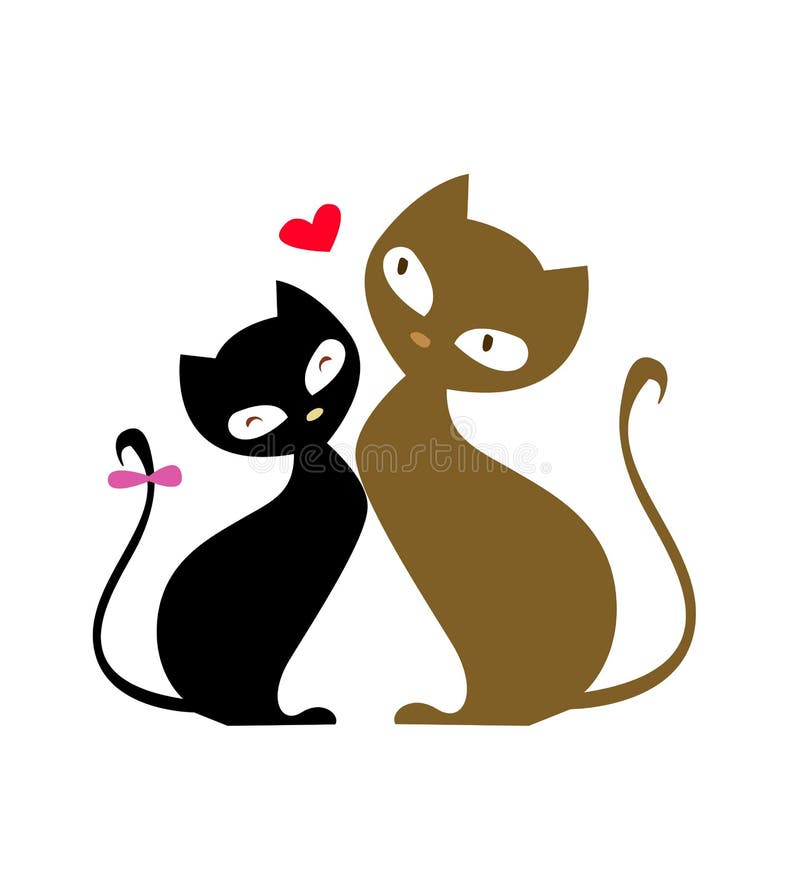 Illustration of two cats in love. Illustration of two cats in love.