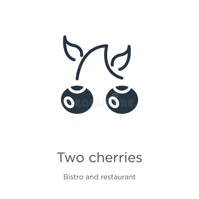 Zwei Kirschikonenvektor. modische flache zwei Kirschikone von der Bistro- und Restaurantsammlung isoliert auf weißem Hintergrund. lizenzfreie abbildung