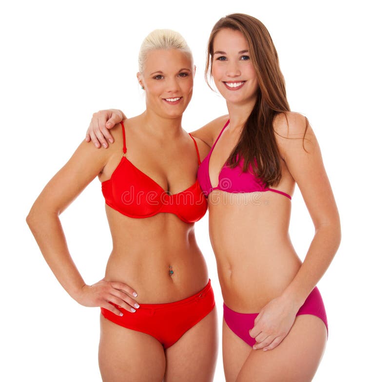 Gruppe Von Drei Jungen Frauen Im Bikini Stockfoto Bild Von Abnutzung