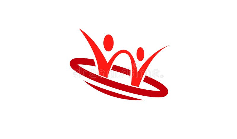 Zwei Paar-roter Charakter Logo Design Illustration Vektor Abbildung