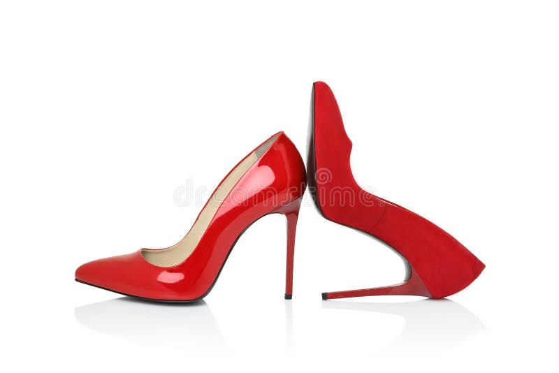 Zwei rote Schuhe stockbild. Bild von ferse, fahrwerkbein - 62202047
