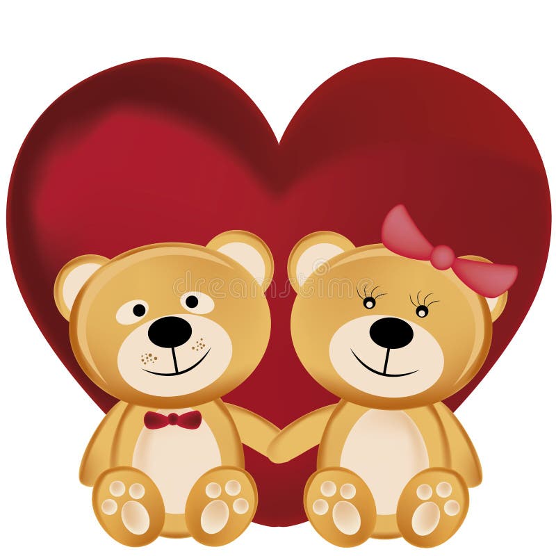 Zwei Teddybären im Valentinstag