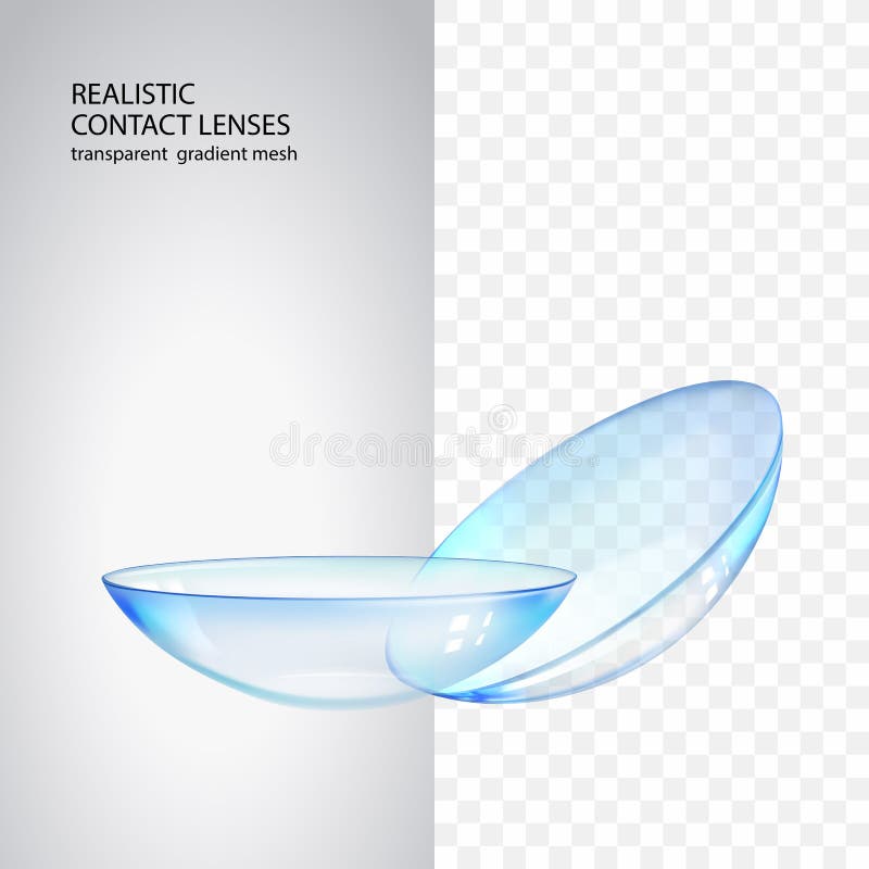 Zwei transparente Kontaktlinsen mit Überlegungen