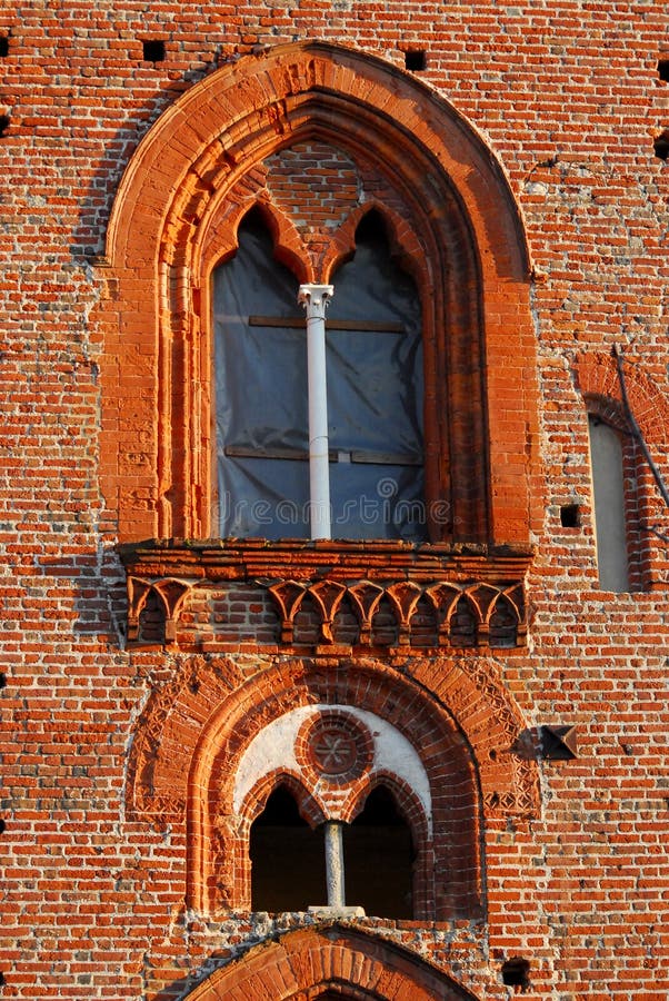 VigevanoSchloss Beleuchtete Durch Die Sonne In Der