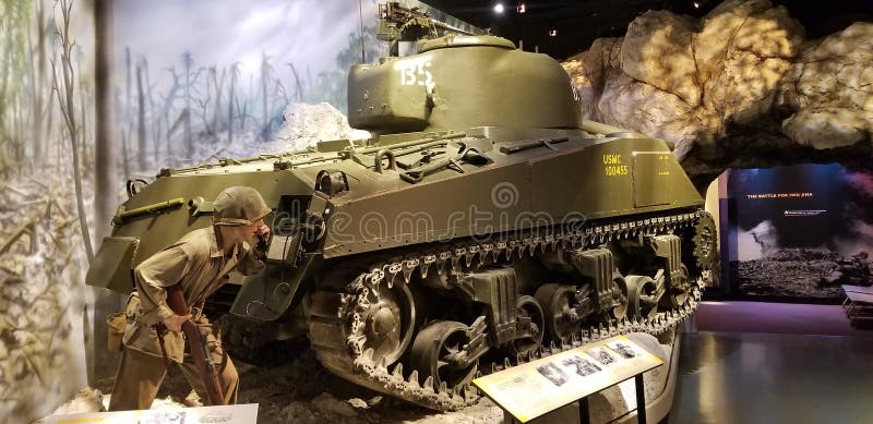 Zweiter Weltkrieg Marine Corps M1 Sherman Tank stockfoto Zweiter Weltkrieg Marine Corps M1 Sherman Tank stockfoto