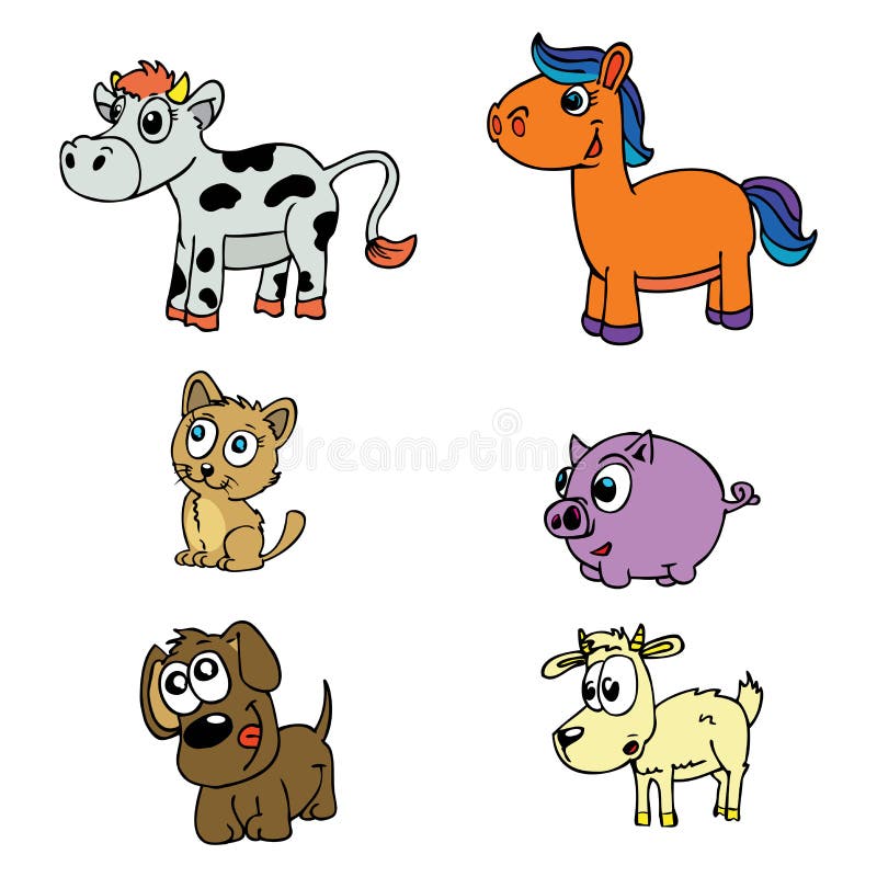 Zwierzę set śliczny domowy royalty ilustracja
