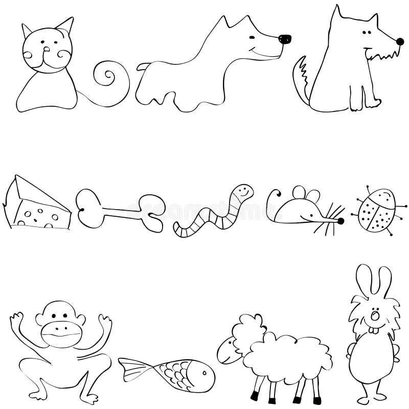 Zwierzę set śliczny śmieszny ilustracji