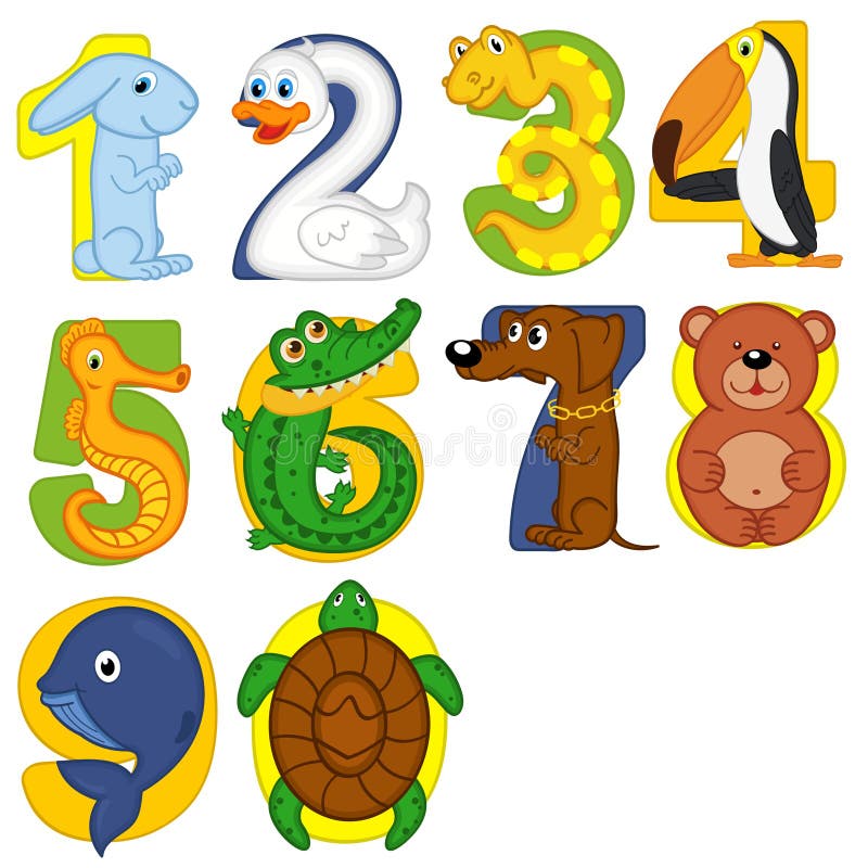 Animals like numbers - vector illustration, eps. Animals like numbers - vector illustration, eps