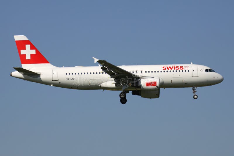 Zwitserse Luchtbus A320-200 stock afbeeldingen Zwitserse Luchtbus A320-200 stock afbeeldingen