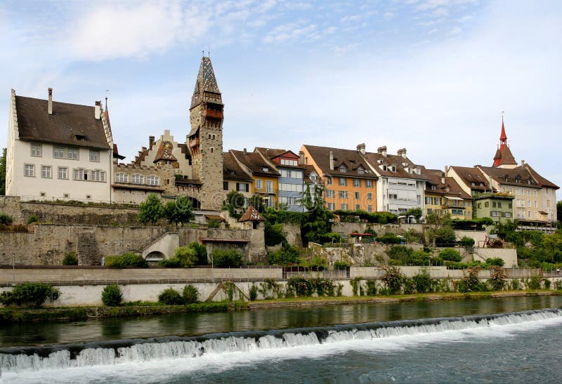 Zwitserse oude stad Bremgarten royalty-vrije stock foto Zwitserse oude stad Bremgarten royalty-vrije stock foto