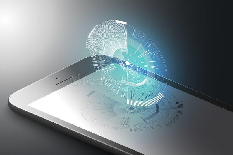 Zwiększający rzeczywistości marketingowy pojęcie Czarnego koloru mądrze telefon z abstrakcjonistycznym technika projekta grafiki royalty ilustracja Zwiększający rzeczywistości marketingowy pojęcie Czarnego koloru mądrze telefon z abstrakcjonistycznym technika projekta grafiki royalty ilustracja