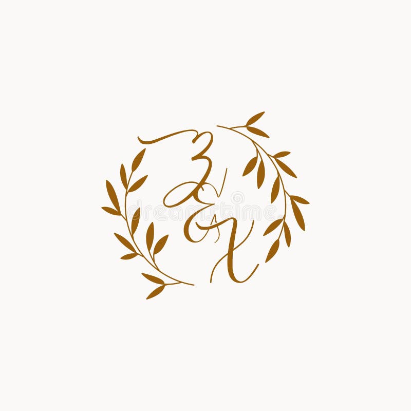 ZX initial wedding monogram logo royalty free illustration