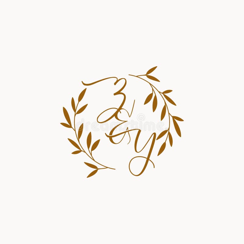 ZY initial wedding monogram logo vector illustration