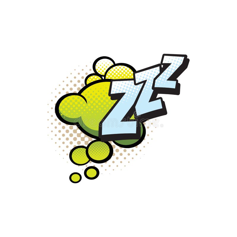 Zzz cartoon comic book snore sound cloud bubble.