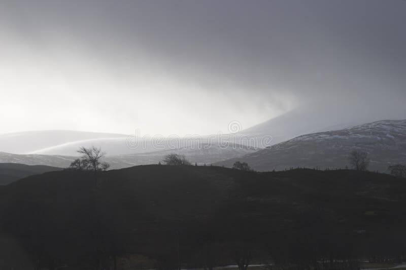 Weather closing down on the Scottish Highlands. Weather closing down on the Scottish Highlands.