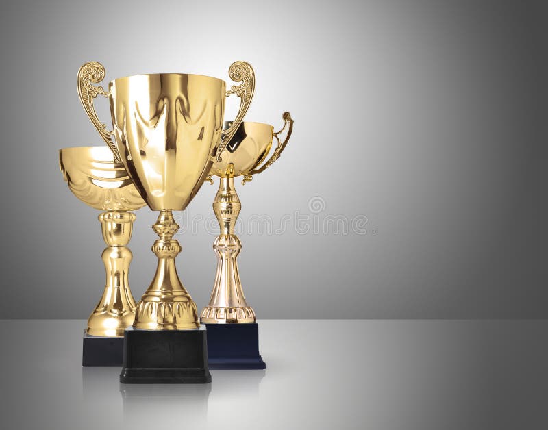 Złoci trofea zdjęcie royalty free