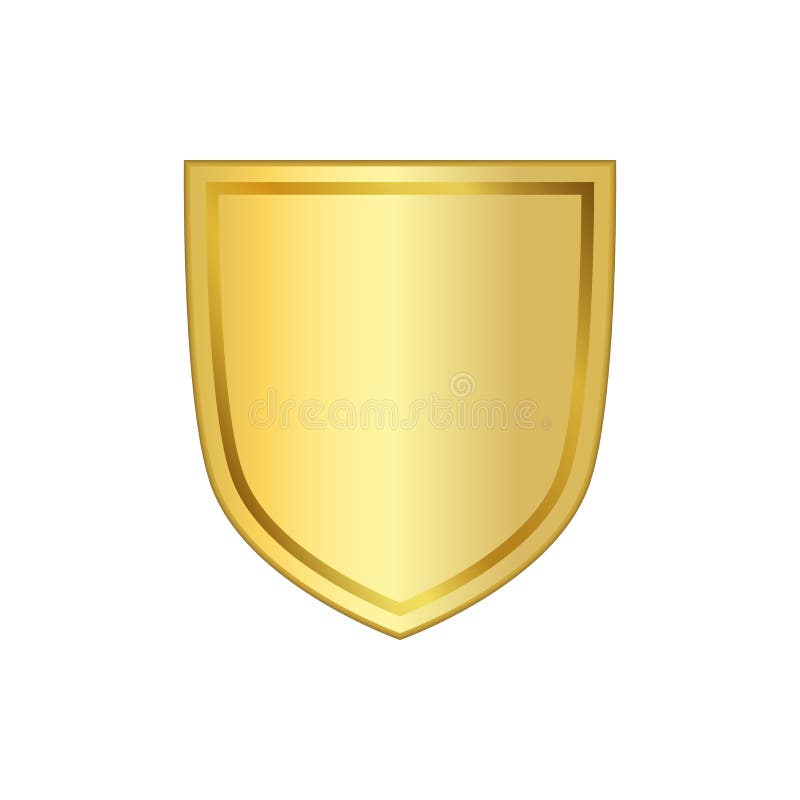 Złocista osłona kształta ikona 3D emblemata złoty znak odizolowywający na białym tle Symbol ochrona, władza, ochrona odznaka royalty ilustracja Złocista osłona kształta ikona 3D emblemata złoty znak odizolowywający na białym tle Symbol ochrona, władza, ochrona odznaka royalty ilustracja