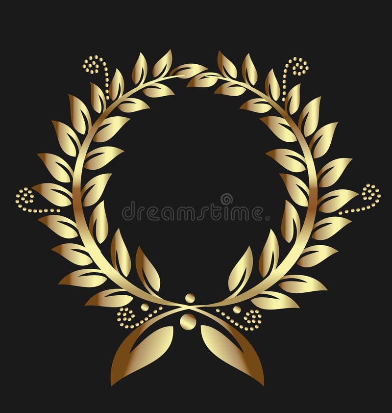 Złocisty Laurowy wianek royalty ilustracja Złocisty Laurowy wianek royalty ilustracja