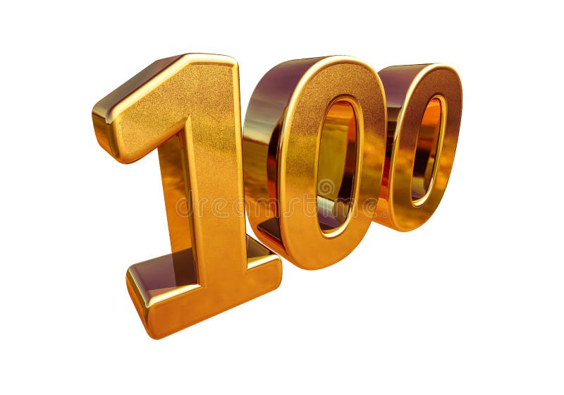 Złota 3d 100th rocznicy znaka wierzchołek 100 royalty ilustracja Złota 3d 100th rocznicy znaka wierzchołek 100 royalty ilustracja