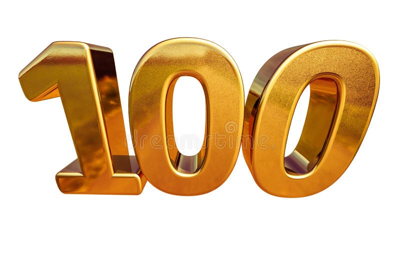 Złota 3d 100th rocznicy znaka wierzchołek 100 royalty ilustracja Złota 3d 100th rocznicy znaka wierzchołek 100 royalty ilustracja