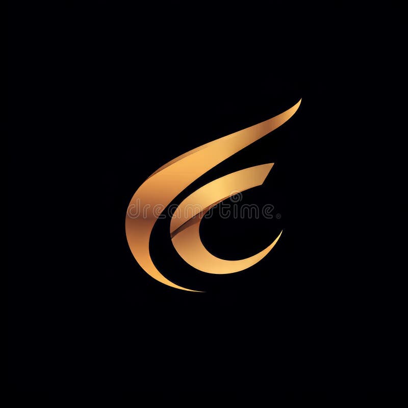 Złota litera C logo Vector. Luksusowy złoty symbol na czarnym tle. symbol elementu projektu