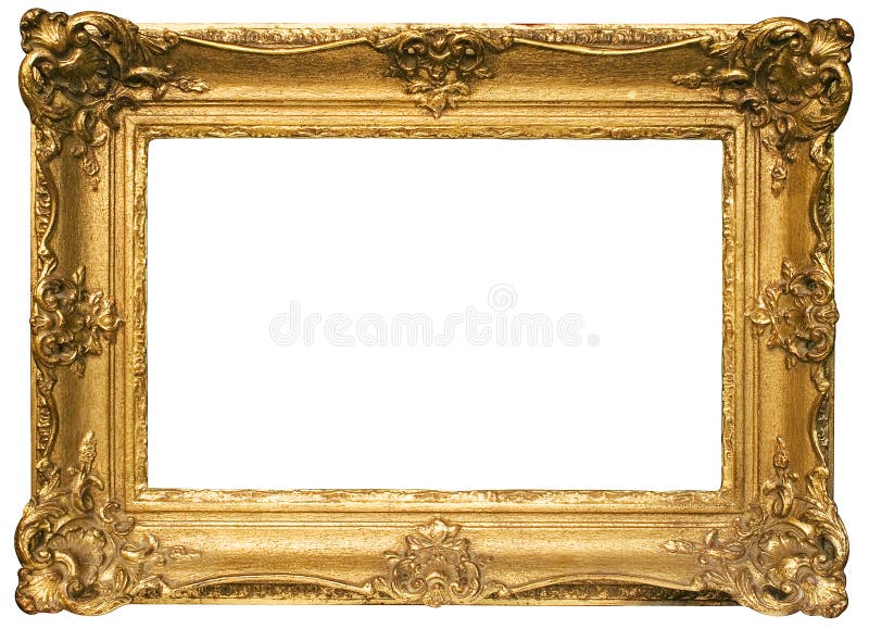 Złota ramowej ścieżka zdjęcie w matrycujący drewniana fotografia royalty free