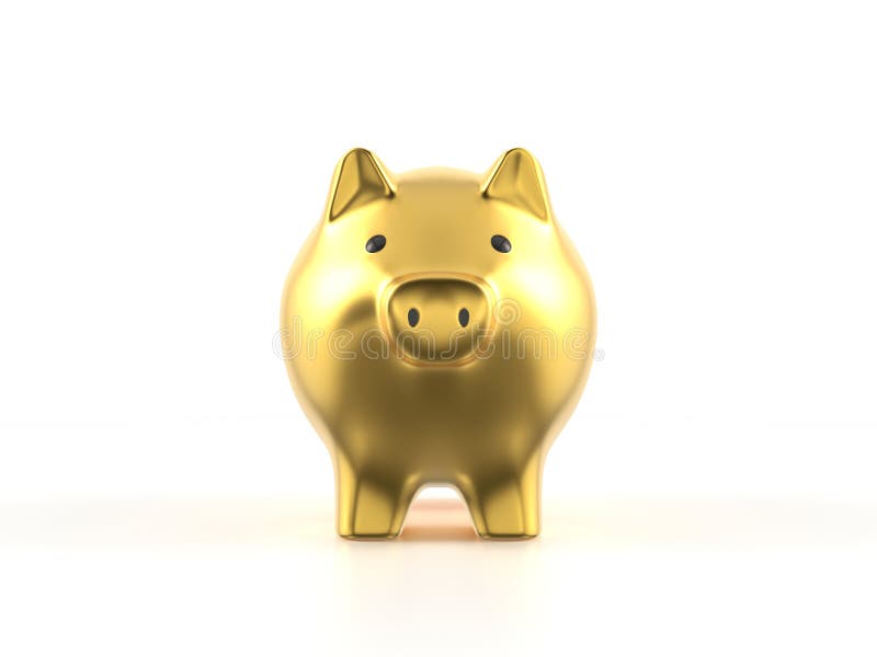 Złoty bank wieprzowy royalty ilustracja