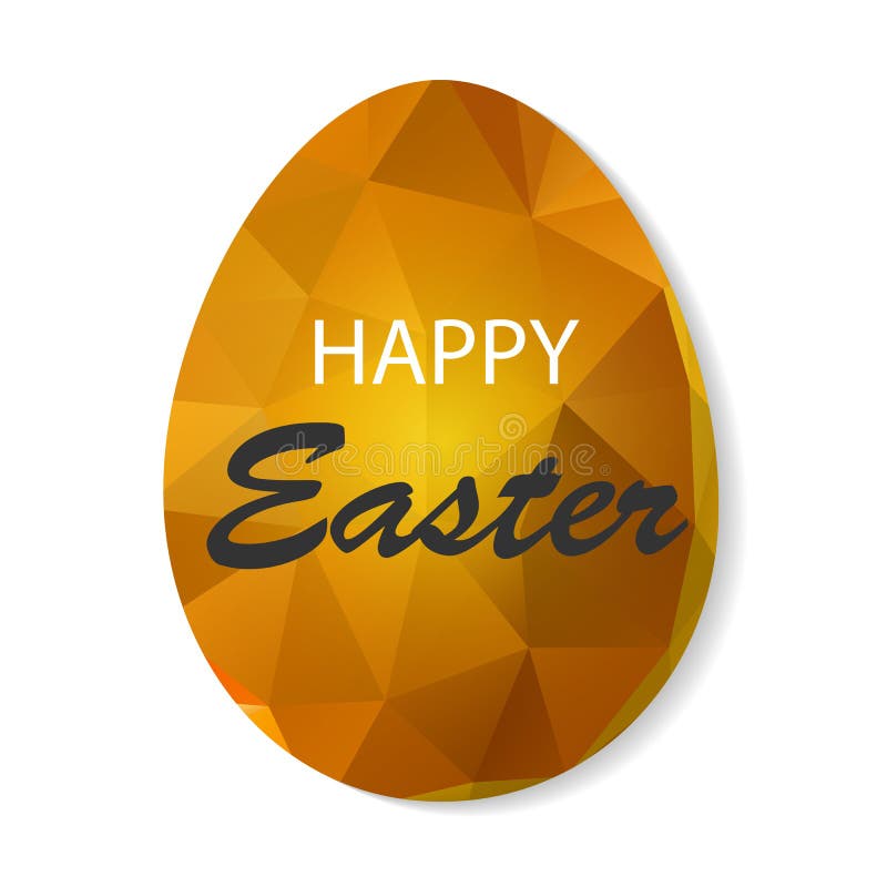 Złoty Easter jajko w trójgraniastym stylu ilustracji Złoty Easter jajko w trójgraniastym stylu ilustracji