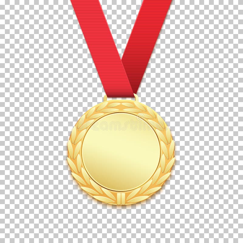 Złoty medal odizolowywający na przejrzystym tle ilustracja wektor Złoty medal odizolowywający na przejrzystym tle ilustracja wektor