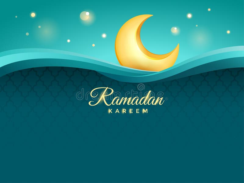 Złoty Półksiężyc Ramadan Kareem Pozdrowienie royalty ilustracja