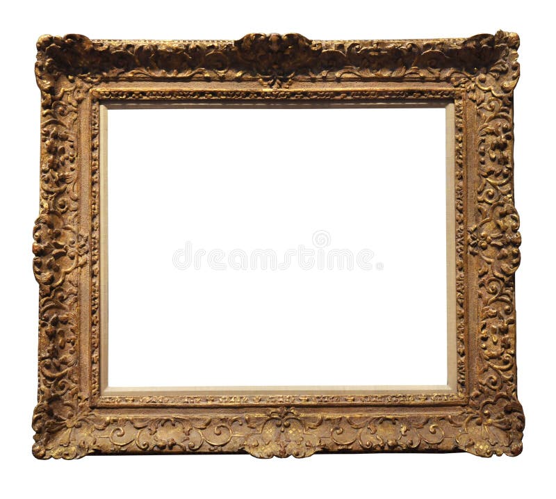Vintage ornamental gold frame isolated over a white background. Vintage ornamental gold frame isolated over a white background