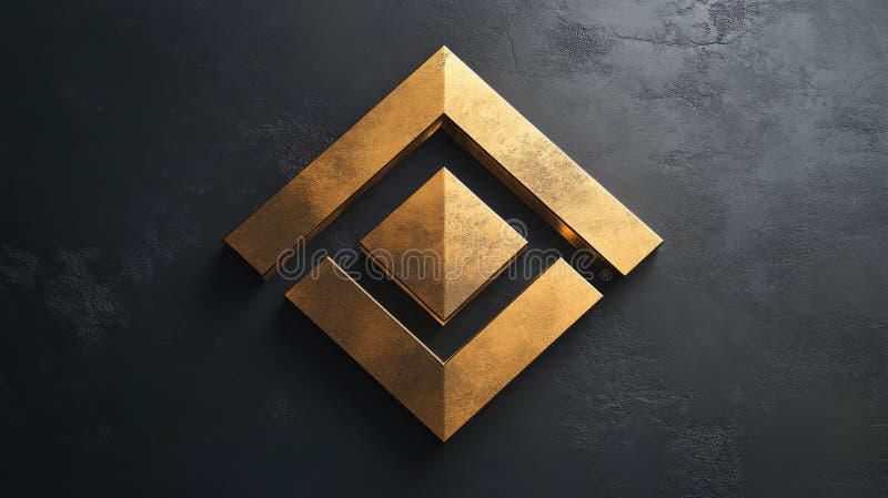 Złoty symbol geometryczny geometrii luksusowej ilustracja wektor