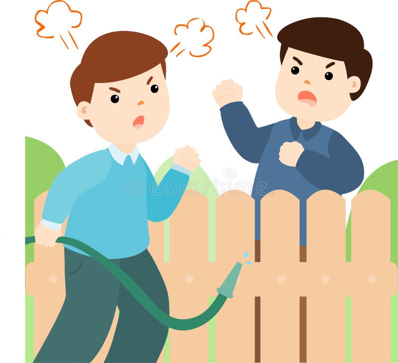 Male neighbor fighting illustration. Male neighbor fighting illustration