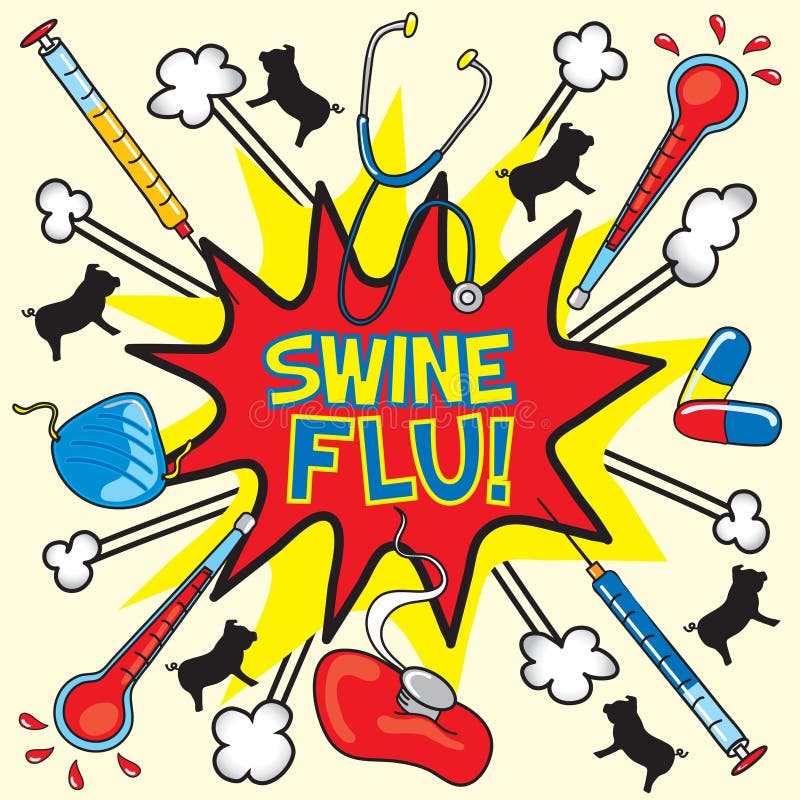 Comic book inspired swine flu illustration. Comic book inspired swine flu illustration