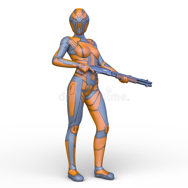 3. ª representación de cibermujer ilustración del vector
