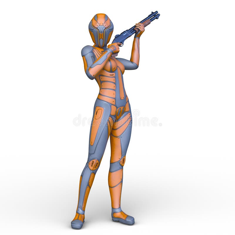 3. ª representación de cibermujer ilustración del vector