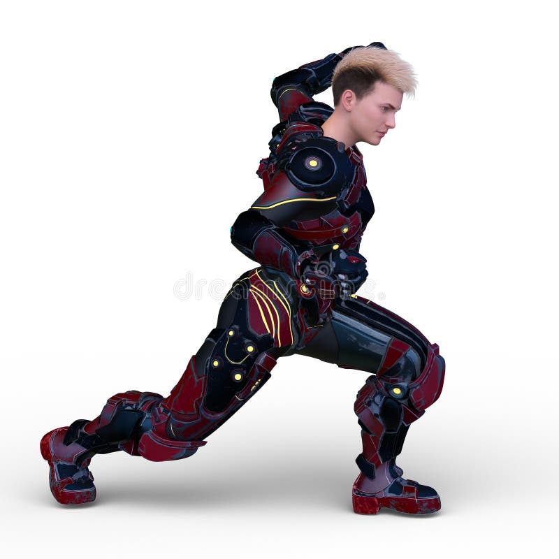 Renderizado 3D de un hombre cibernético libre illustration