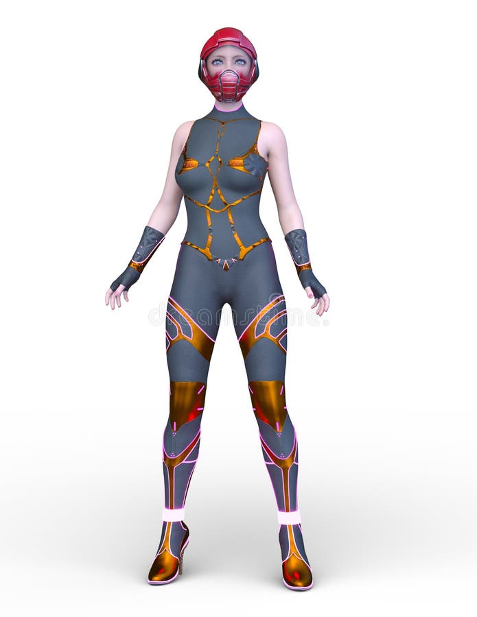 Renderizado 3D de una mujer cibernética libre illustration