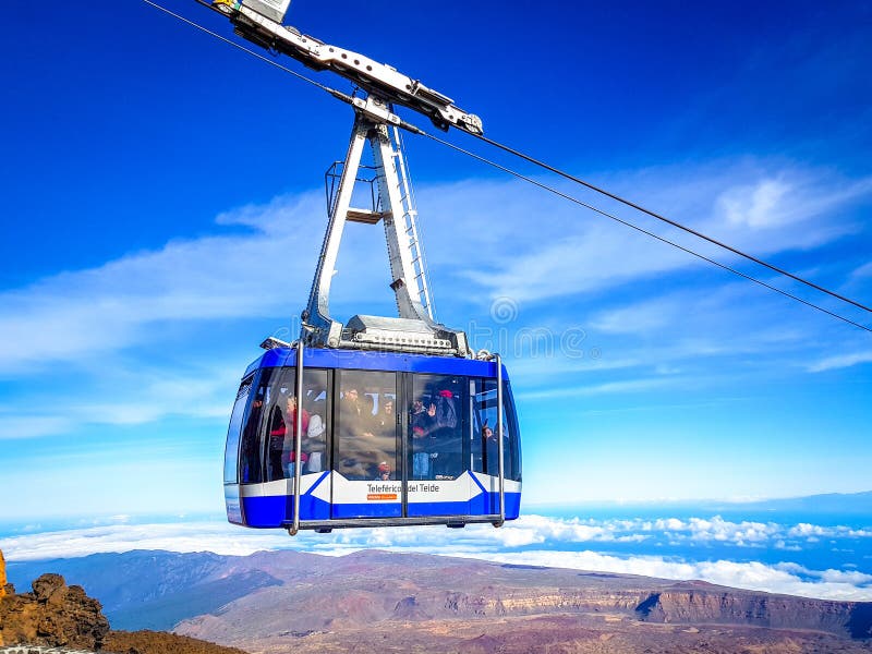 «Tenerife,Spain»; 02152019 Teide Cable Car Imagen Editorial Photo