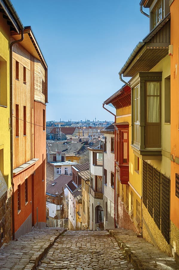 ¼ l via di GÃ del babza a Budapest fotografia stock libera da diritti ¼ l via di GÃ del babza a Budapest fotografia stock libera da diritti