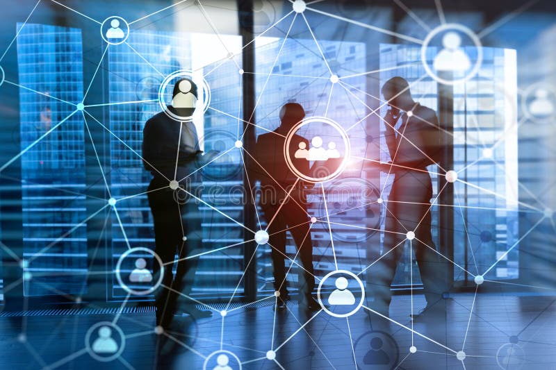 ¾ heure du ¾ à de structureà de réseau de personnes de double exposition - gestion de ressources humaines et concept de recruteme illustration stock ¾ heure du ¾ à de structureà de réseau de personnes de double exposition - gestion de ressources humaines et concept de recruteme illustration stock
