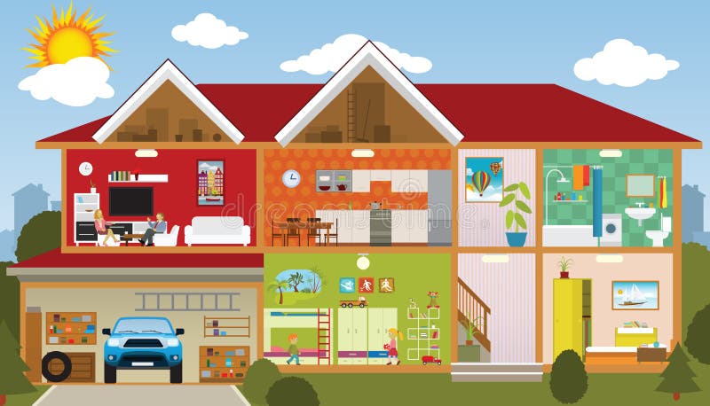 À l'intérieur de la maison illustration stock À l'intérieur de la maison illustration stock