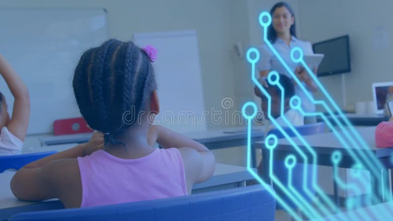 À l'école, les enfants apprennent avec l'animation de circuit numérique en classe banque de vidéos