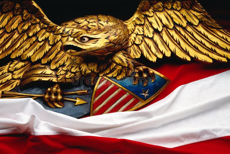 Águia com bandeira imagens de stock Águia com bandeira imagens de stock