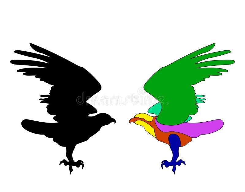 Águia do pássaro do fogo em voo como o símbolo do poder e da liberdade ilustração do vetor