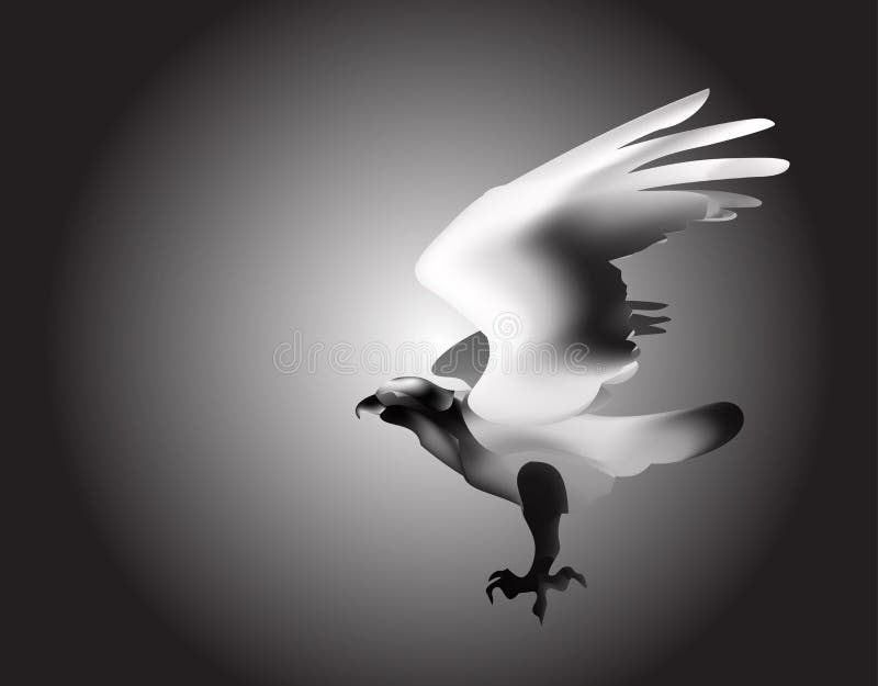Águia do pássaro do fogo em voo como o símbolo do poder e da liberdade ilustração stock