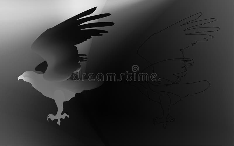 Águia do pássaro do fogo em voo como o símbolo do poder e da liberdade ilustração stock