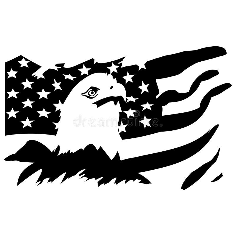 Ãguila americana con marcadores de archivos de pasos de bandera stock de ilustración Ãguila americana con marcadores de archivos de pasos de bandera stock de ilustración